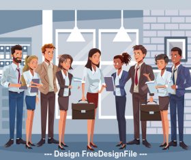 Female boss and employee cartoon vector