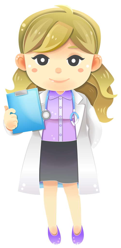 Female doctor cartoon vector free download