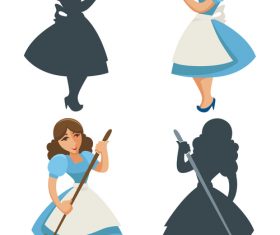 Female silhouette cartoon vector