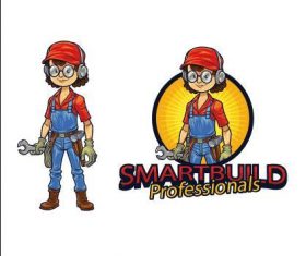 Female worker logo vector