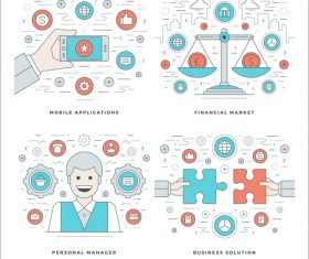 Financial market information template vector