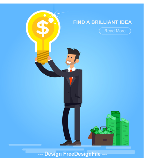 Find a brilliant idea cartoon illustration vector