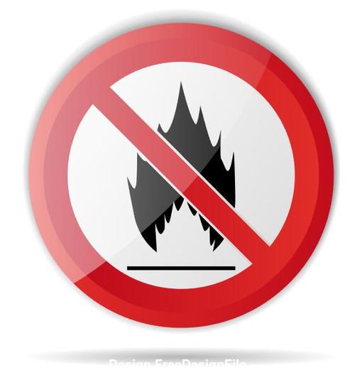Fire prohibition sign vector