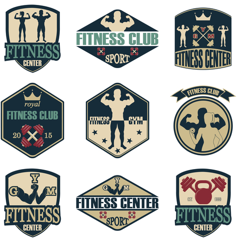 Fitness icons vector