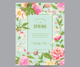 Floral frame card vector