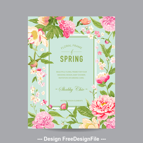 Floral frame card vector