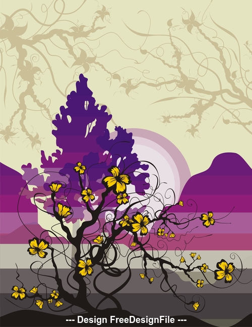Flower nature background vector
