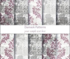 Flower wall background damask patterns vector