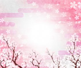 Flying cherry blossom petal vector