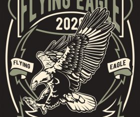 Flying eagle emblem design illustrations vector