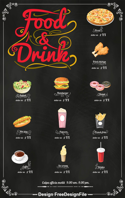 Food design vector icons