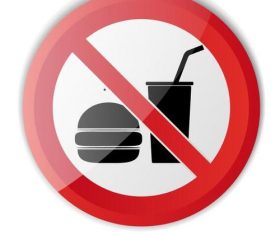 Food prohibition sign vector