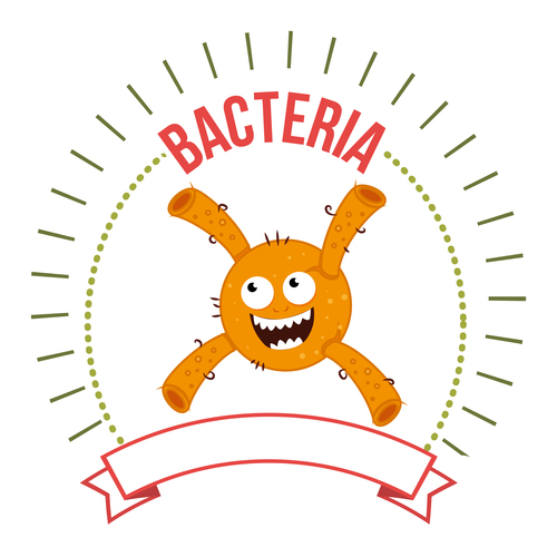 Funny bacteria icon vector