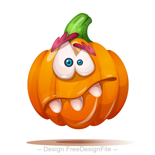Funny cartoon pumpkin vector illustration free download