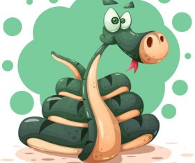 Funny cartoon snake vector illustration