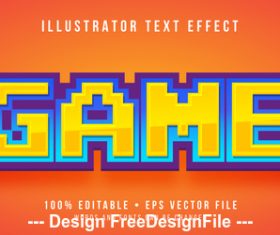 Game editable font effect text vector