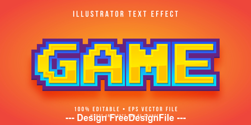 Game editable font effect text vector