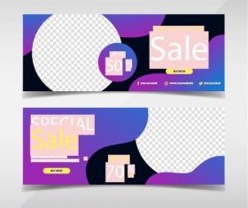 Geometric background promotion banners template vector