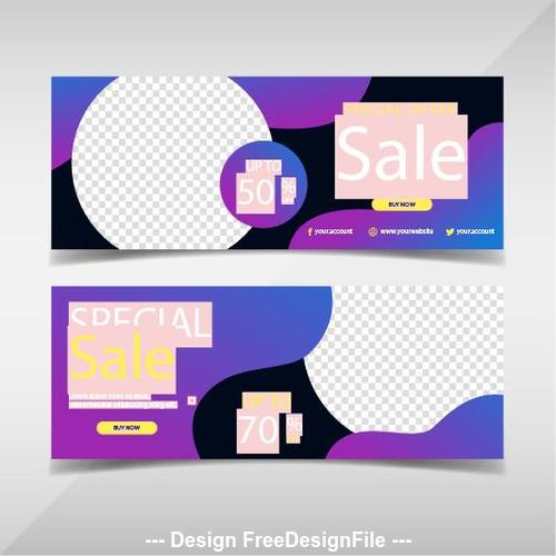 Geometric background promotion banners template vector