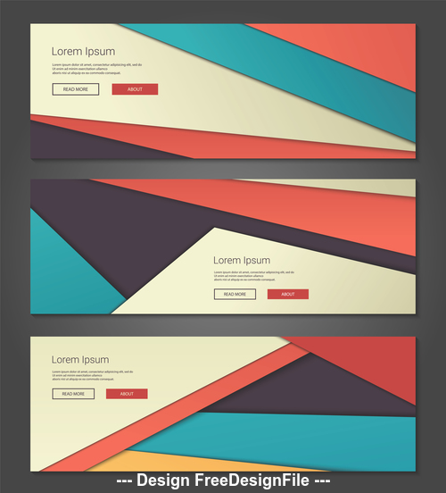 Geometric color banner vector