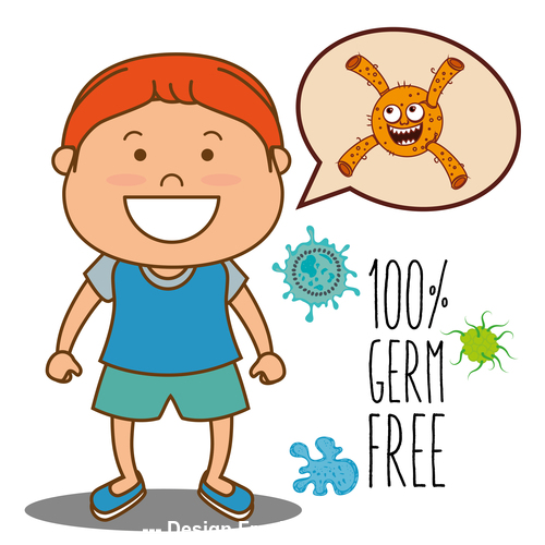 Germs and bacteria cartoon vector