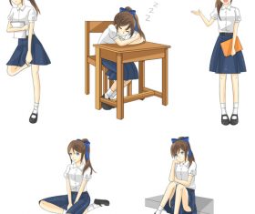 Girl cartoon character vector