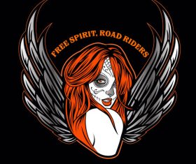 Girl skull logo vector