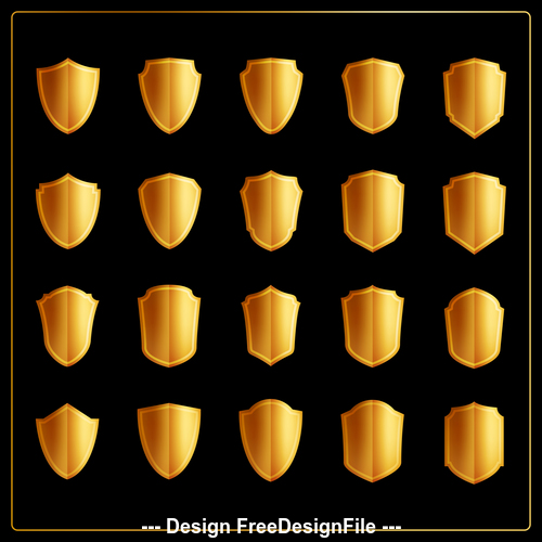 Golden shield background vector