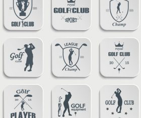 Golf silhouette card vector