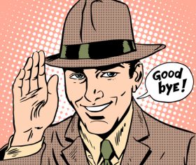 Goodbye comic pop art style vector