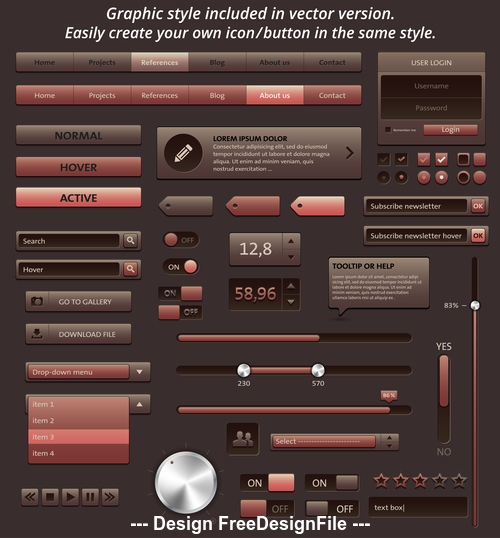 Graphic style vector elements template
