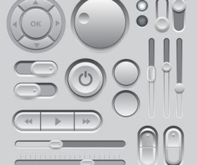 Gray interface button template vector