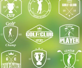 Green background transparent golf silhouette card vector