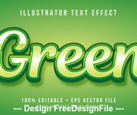 Green editable font effect text vector