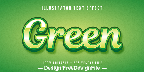 Green editable font effect text vector