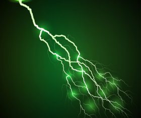 Green lightning vector
