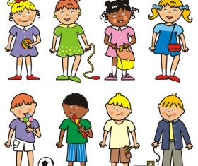 Group of children fotolia vector