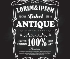 Hand drawn frame label banner vector