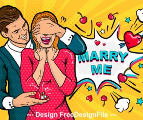 Happy couple cartoon illustration vector