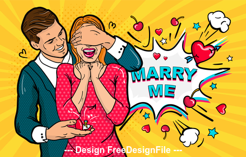 Happy couple cartoon illustration vector