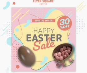 Happy easter sale flyer psd template