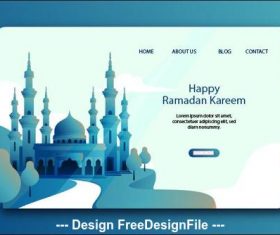 Happy ramadan kareem landing page vector