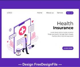 Health insurance page vector