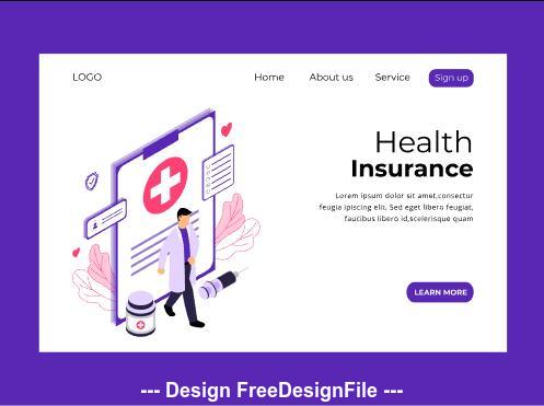 Health insurance page vector