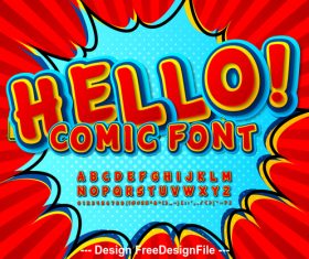 Hello comic font vector