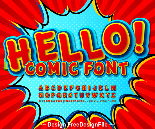 Hello comic font vector