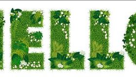 Hello floral letters vector