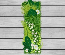 I floral letters vector