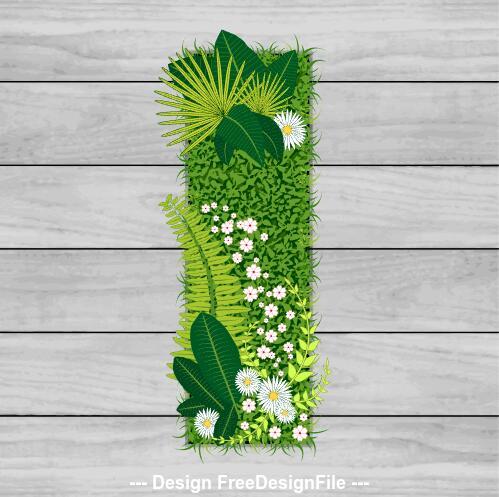 I floral letters vector