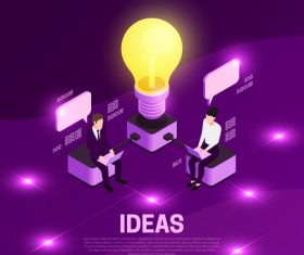 Ideas isometric symbols vector
